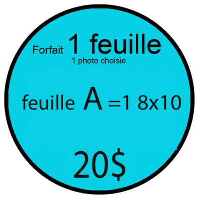 Forfait 1 feuille 8x10
